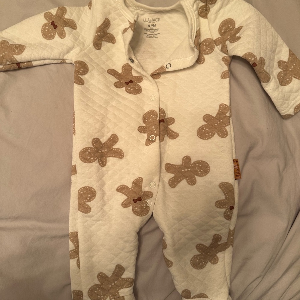 Cozy Gingerbread Kids Footie Pajamas